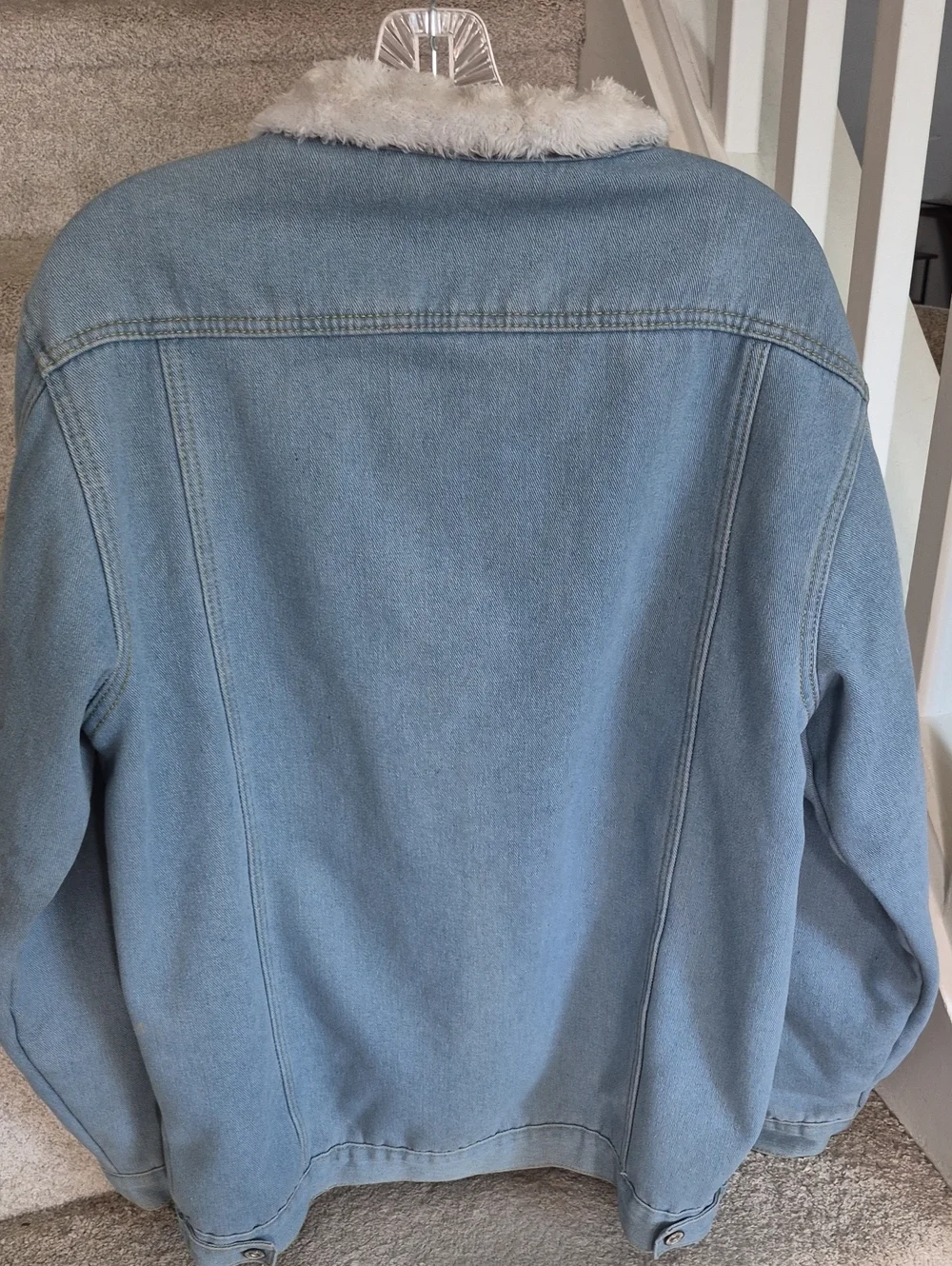 Womens Sherpa Lined Denim Jacket 1X